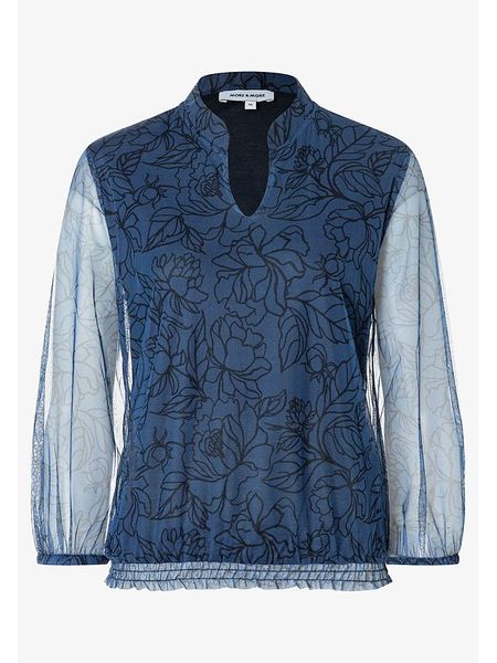 More & More Bluzka w kolorze granatowo-czarnym rozmiar: 46. Niebieskie bluzki damskie More & More, bez wzorów, bez kołnierzyka, bez ramiączek. Za 154.95 zł.