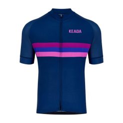Damska koszulka rowerowa z krótkim rękawem - Sunset. Fioletowe koszulki damskie KEADA SPORTS, m, bez wzorów, bez kołnierzyka, bez ramiączek. Za 332.00 zł.