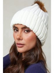 Soft Cashmere Czapka w kolorze białym rozmiar: onesize. Białe czapki damskie Soft Cashmere, bez wzorów, ze skóry. Za 56.99 zł.