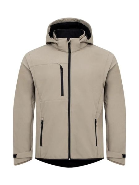 Clique Classic Softshell 2 in 1 – Kurtka/Gilet z Recyklingu – Sand. Brązowe kurtki damskie CLIQUE, s, bez wzorów, z polaru. Za 374.92 zł.