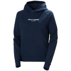 Bluza damska Helly Hansen Core. Niebieskie bluzy damskie Helly Hansen, na lato, l, bez wzorów, z bawełny, bez kaptura. Za 374.70 zł.