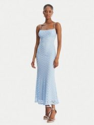 Bardot Sukienka letnia Adoni 57998DB1 Błękitny Slim Fit. Niebieskie sukienki damskie Bardot, bez wzorów, z syntetyku, bez ramiączek. Za 529.99 zł.