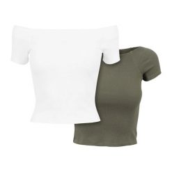 Koszulka Damska/żebrowana Bez Ramiączek (zestaw 2 Sztuk). Brązowe koszulki damskie Urban Classics, l, bez wzorów, bez kołnierzyka, bez ramiączek. Za 77.99 zł.