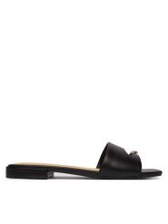 Guess Japonki FLJTBT ELE19 Czarny. Czarne klapki damskie Guess, z aplikacjami, ze skóry, bez obcasa, bez zapięcia. Za 499.99 zł.