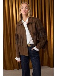 Trendyol Kurtka koszulowa w kolorze brązowym rozmiar: XS. Brązowe kurtki damskie Trendyol, xs, bez wzorów, bez kaptura. Za 152.26 zł.