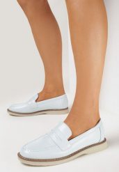 Niebieskie Eleganckie Mokasyny z Paskiem z Wycięciem Omnivena. Niebieskie mokasyny damskie Born2be, bez obcasa. Za 84.99 zł.