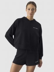 4F Bluza w kolorze czarnym rozmiar: M. Czarne bluzy damskie 4F, m, bez wzorów, z kapturem. Za 79.03 zł.