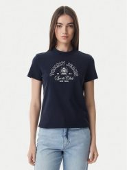 Tommy Jeans T-Shirt Heritage Logo DW0DW22816 Granatowy Regular Fit. Niebieskie t-shirty damskie Tommy Jeans, s, bez wzorów, z bawełny, bez kołnierzyka. Za 189.99 zł.