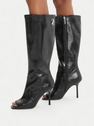 Juicy Couture Kozaki EO-C5165-1 Czarny. Czarne kozaki damskie Juicy Couture, ze skóry, bez obcasa, na szpilce, bez zapięcia. Za 349.99 zł.