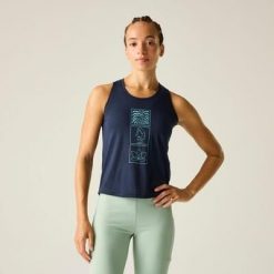 Damska kamizelka z grafiką Harmonic. Niebieskie koszulki sportowe damskie Dare 2b, bez wzorów, z lyocellu, bez ramiączek, na fitness i siłownię. Za 119.99 zł.