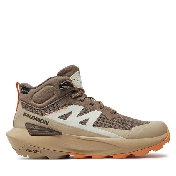 Trekkingi Salomon. Brązowe obuwie sportowe casual damskie Salomon, z gore-texu, trekkingowe, gore-tex. Za 639.99 zł.