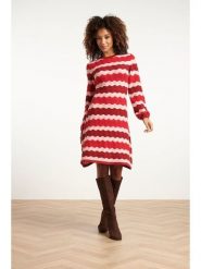 Smashed Lemon Sukienka dzianinowa w kolorze czerwono-jasnoróżowym rozmiar: S. Czerwone sukienki damskie Smashed Lemon, bez wzorów, z dzianiny, bez ramiączek. Za 184.89 zł.