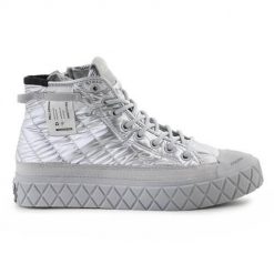 Buty do chodzenia damskie Palladium Palla Ace Re-quilt. Szare obuwie sportowe damskie Palladium, z materiału, bez zapięcia, trekkingowe. Za 589.00 zł.