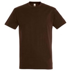 Koszulka Unisex Dla Dorosłych Z Bawełny Imperial Ringspun. Brązowe bluzki damskie SOL'S, s, bez wzorów, z bawełny, sportowe, bez kołnierzyka, bez ramiączek. Za 41.99 zł.