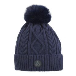 Czapka Peak Mountain Montchat. Niebieskie czapki damskie Peak Mountain, na zimę, bez wzorów. W wyprzedaży za 90.50 zł.