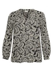 Kaffe Bluzka w kolorze czarno-beżowym rozmiar: 48. Czarne bluzki damskie Kaffe, s, bez wzorów, z wiskozy, klasyczne, bez kołnierzyka, bez ramiączek. Za 52.17 zł.