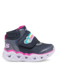 Skechers Sneakersy 303059N NVPK Granatowy. Niebieskie buty sportowe dziewczęce Skechers, bez wzorów, z materiału, bez zapięcia. Za 229.99 zł.