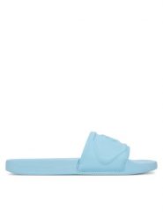 Calvin Klein Jeans Klapki Slide Pu Hf Mg YW0YW01879 Błękitny. Niebieskie klapki damskie Calvin Klein Jeans, bez wzorów, z jeansu, bez obcasa, bez zapięcia. Za 129.99 zł.