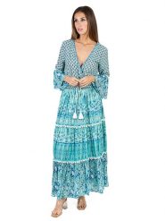 Isla Bonita by SIGRIS Sukienka w kolorze turkusowym rozmiar: XL. Niebieskie sukienki damskie Isla Bonita by SIGRIS, bez wzorów, z bawełny, bez ramiączek. Za 188.85 zł.