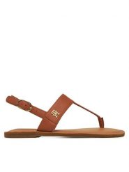 Tommy Hilfiger Sandały FW0FW08505 Brązowy. Brązowe sandały damskie Tommy Hilfiger, bez wzorów, ze skóry, bez obcasa, na płaskiej podeszwie, bez zapięcia. Za 219.99 zł.