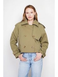 ASSUILI Kurtka przejściowa w kolorze khaki rozmiar: 40. Brązowe kurtki damskie Assuili, bez wzorów, bez kaptura. Za 382.99 zł.