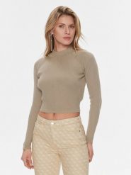 Guess Sweter Marie W4RR24 Z3C71 Beżowy Regular Fit. Brązowe swetry klasyczne damskie Guess, m, z bawełny, bez kołnierzyka. Za 199.99 zł.