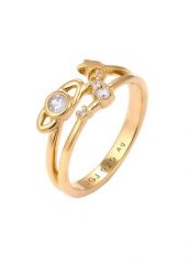 Elli Pierścionek z Kamieniami Damski Gwiazda Cyrkonia Szlif Diamentowy Biały 925 Sterling Silver Astro Pierścionki 1 ct. Białe pierścionki damskie Elli, z cyrkonią, srebrne. Za 173.39 zł.