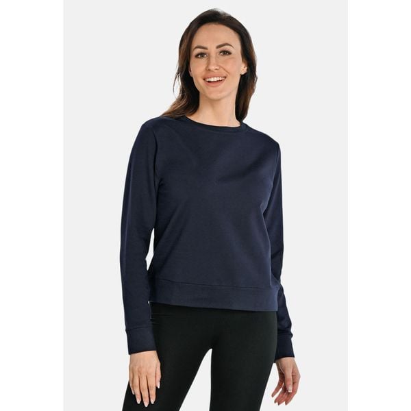 Bawełniana bluza damska z okrągłym dekoltem Teyli Ellis. Niebieskie bluzy damskie Teyli, m, bez wzorów, z bawełny, bez kaptura. Za 229.99 zł.