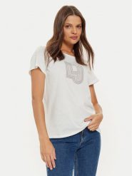 Liu Jo T-Shirt TF4209 J6040 Biały Regular Fit. Białe t-shirty damskie Liu Jo, xs, bez wzorów, z bawełny, bez kołnierzyka. Za 189.99 zł.