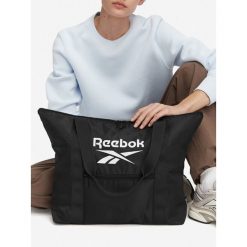 Torebka Reebok. Czarne shopper bag Reebok, bez wzorów, bez dodatków. Za 79.99 zł.