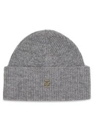 Tommy Hilfiger Czapka Th Evening Beanie AW0AW15319 Szary. Szare czapki damskie Tommy Hilfiger, na zimę, bez wzorów, z syntetyku. Za 349.99 zł.