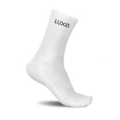 Skarpety Rowerowe LUXA Logo. Białe skarpetki damskie LUXA, bez wzorów, z materiału. Za 49.90 zł.