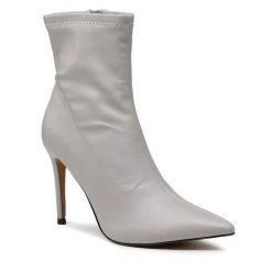 Botki DeeZee. Szare botki damskie DeeZee, bez obcasa, na szpilce, bez zapięcia. Za 179.99 zł.