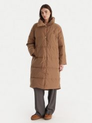 Tommy Hilfiger Płaszcz zimowy WW0WW47279 Beżowy Relaxed Fit. Brązowe płaszcze damskie Tommy Hilfiger, na zimę, xxl, bez wzorów, z puchu, bez kaptura. Za 1,499.00 zł.