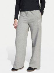 Adidas Spodnie dresowe JX2781 Szary Wide Leg. Szare spodnie dresowe dziewczęce Adidas, bez wzorów, z bawełny. Za 129.99 zł.