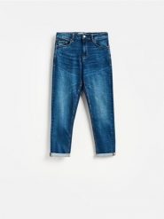 Jeansy Boyfriend - granatowy. Niebieskie jeansy damskie Reserved. Za 129.99 zł.