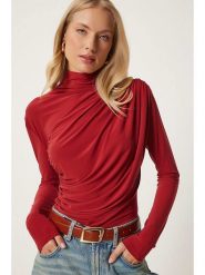 Happiness Istanbul Koszulka w kolorze czerwonym rozmiar: 38. Czerwone koszulki damskie Happiness Istanbul, bez wzorów, bez kołnierzyka, bez ramiączek. Za 56.99 zł.