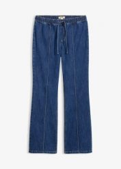 Dżinsy bootcut ze średnim stanem, wygodny pas. Niebieskie jeansy damskie bonprix. Za 149.99 zł.