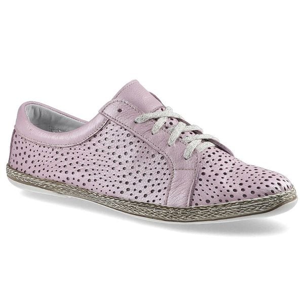 Espadryle damskie Lemar, ażurowe i wiązane , różowe, 10043. Czerwone espadryle damskie Lemar, w ażurowe wzory, z jeansu, bez obcasa. Za 159.00 zł.