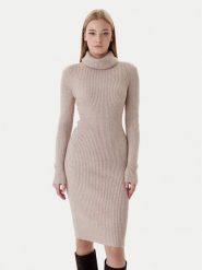 ONLY Sukienka dzianinowa Nellie 15363533 Beżowy Regular Fit. Brązowe sukienki damskie Only, bez wzorów, z dzianiny, bez ramiączek. Za 169.99 zł.