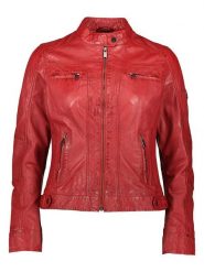 HIS Skórzana kurtka w kolorze czerwonym rozmiar: 36. Czerwone kurtki damskie HIS, bez wzorów, ze skóry, bez kaptura. Za 478.99 zł.