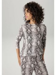 Aniston Koszulka w kolorze szarym rozmiar: 46. Szare bluzki damskie Aniston, bez wzorów, bez kołnierzyka, bez ramiączek. Za 43.99 zł.