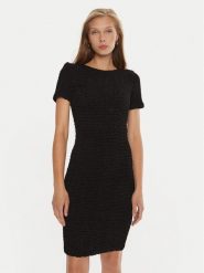 DKNY Sukienka codzienna DD4E1B89 Czarny Regular Fit. Czarne sukienki damskie DKNY, bez wzorów, z syntetyku, bez ramiączek. Za 379.99 zł.