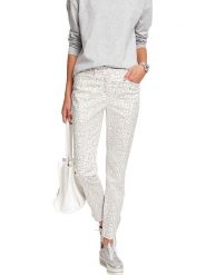 Heine Spodnie chino w kolorze szaro-białmy rozmiar: 36. Białe spodnie materiałowe damskie Heine, bez wzorów. Za 78.84 zł.