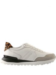 Högl Skórzane sneakersy "Tony" w kolorze biało-szarym rozmiar: 38. Białe obuwie sportowe damskie Högl, bez zapięcia. Za 386.53 zł.