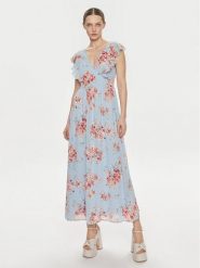 Vila Sukienka letnia Karin 14089077 Błękitny Regular Fit. Niebieskie sukienki damskie Vila, bez wzorów, z syntetyku, bez ramiączek. Za 219.99 zł.