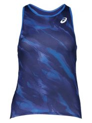Asics Top sportowy w kolorze granatowym rozmiar: M. Niebieskie koszulki sportowe damskie Asics, m, bez wzorów, z materiału, bez ramiączek, outdoorowe. Za 74.63 zł.