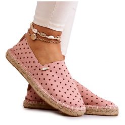 Damskie Espadryle W Groszki Big Star JJ274869 Różowe. Czerwone espadryle damskie bez wzorów, z gumy, bez obcasa. Za 182.49 zł.