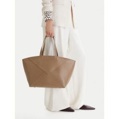 Torebka GINO ROSSI. Brązowe shopper bag Gino Rossi, bez wzorów, bez dodatków. Za 279.99 zł.