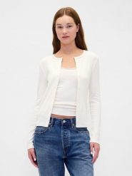 GAP Kardigan w kolorze kremowym rozmiar: XS. Brązowe kardigany damskie GAP, xs, bez wzorów, prążkowane. Za 73.93 zł.